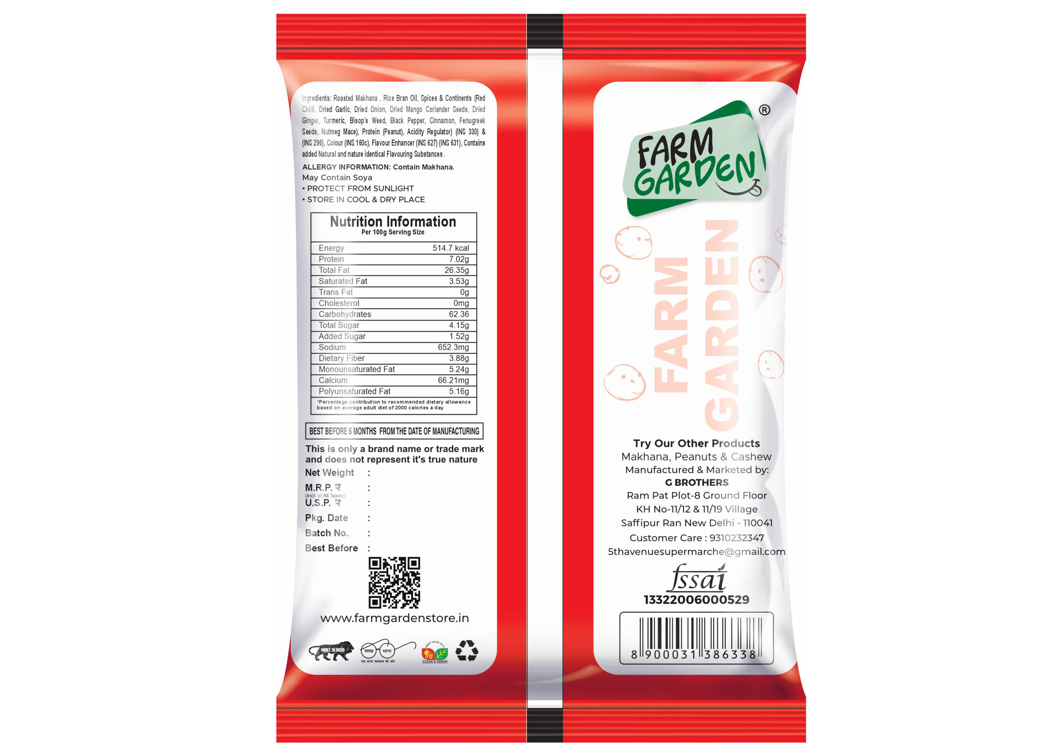 Peri peri Makhana (Baked Foxnut) 20g