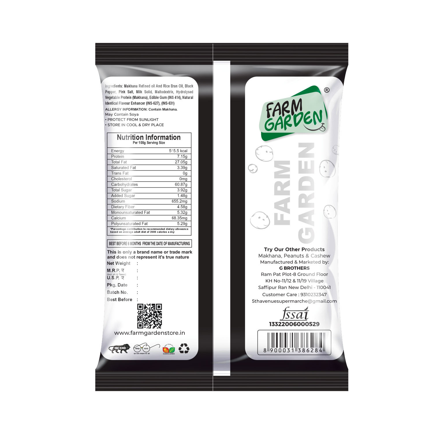 Pink salt & Black Pepper makhana  20g