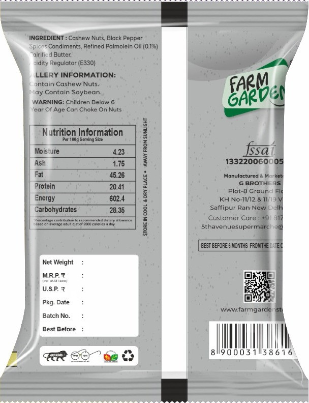 Cashew Roasted Black Pepper  (Roasted Dryfruit )