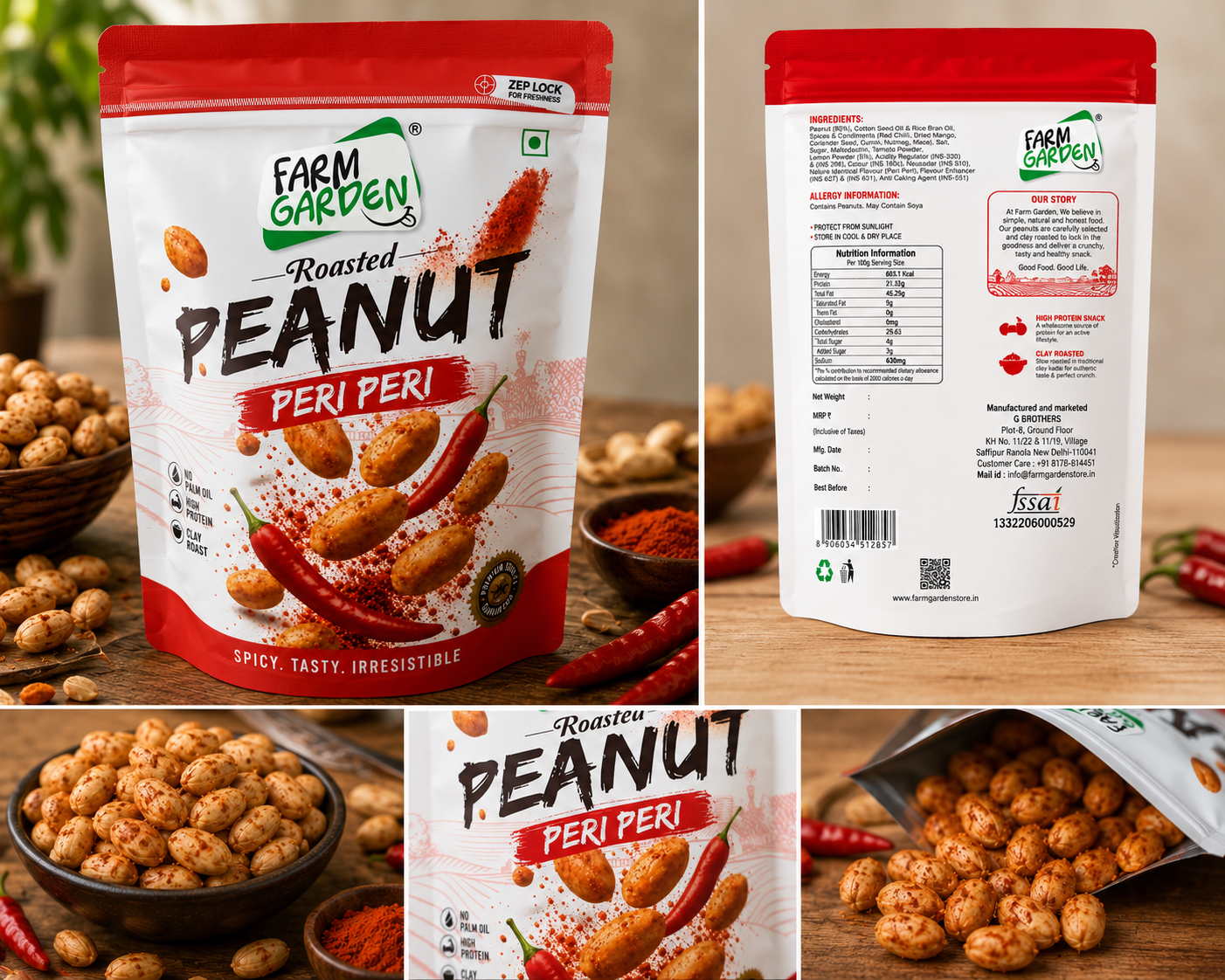 FARM GARDEN PEANUT ROASTED PERI PERI 140GM